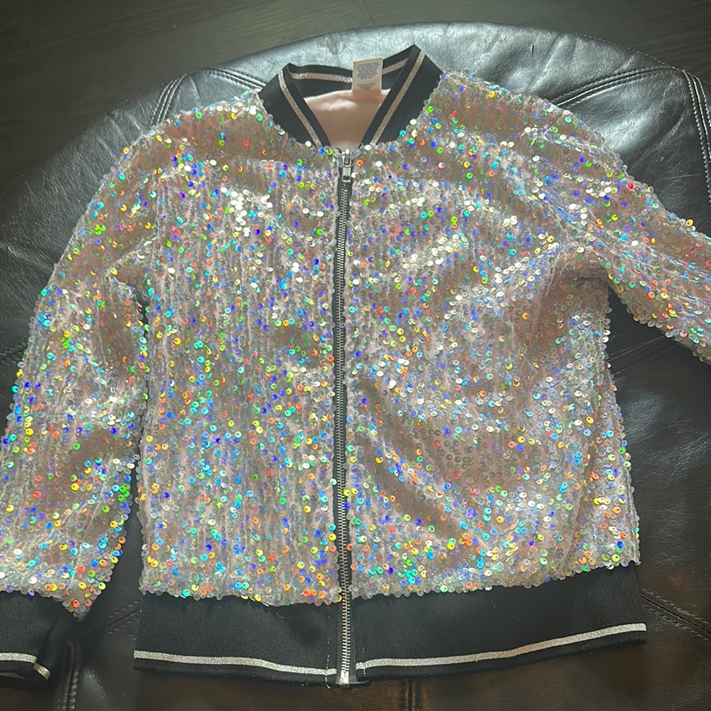 Arizona Love Silver Black Bomber Jacket with Holographic Finish
